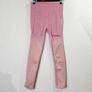 gymshark | pink adapt seamless peach pink ombre women's athletic leggings sz S